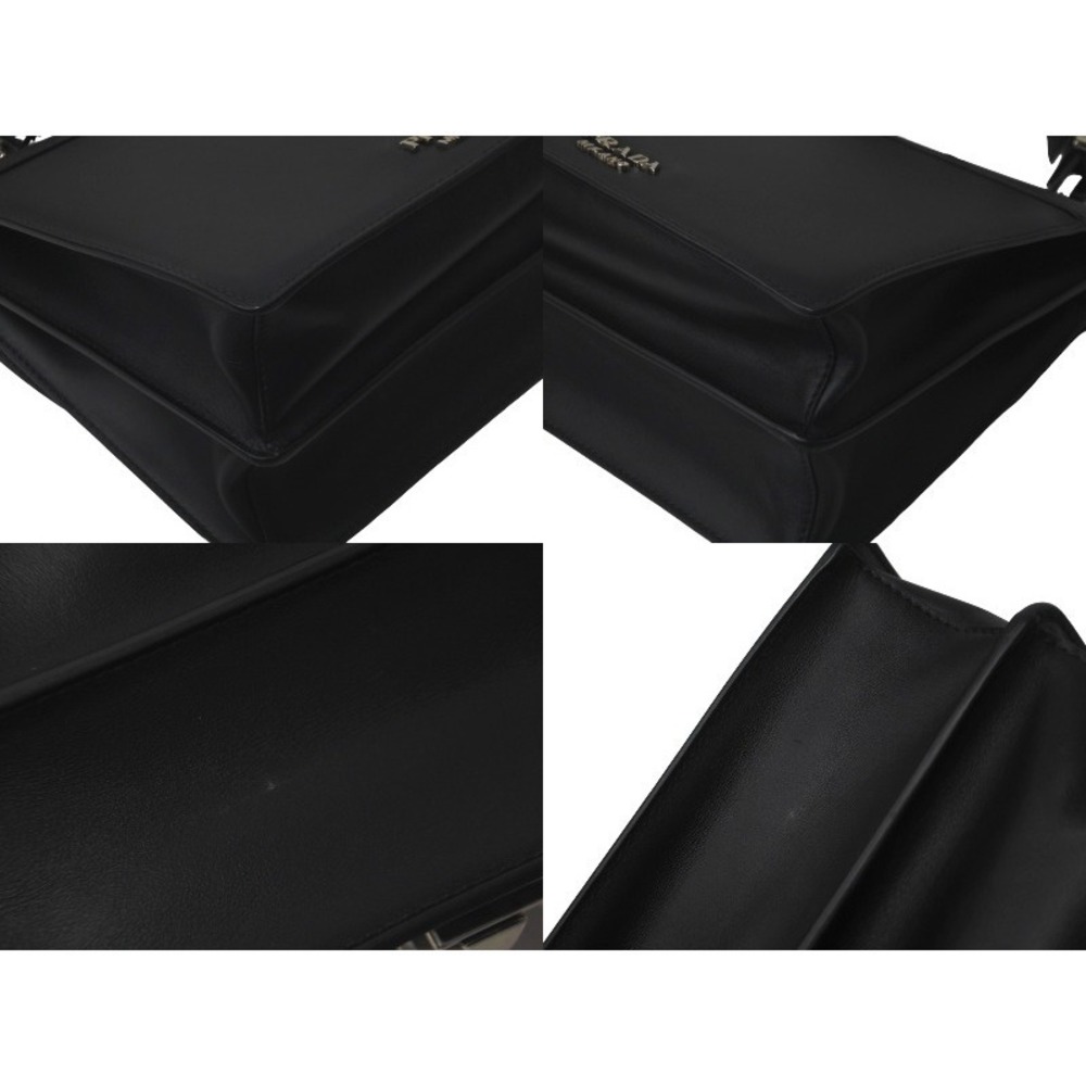 Very Prada shoulder bag Saffiano leather studs black pink racing logo - Picture 6 of 9